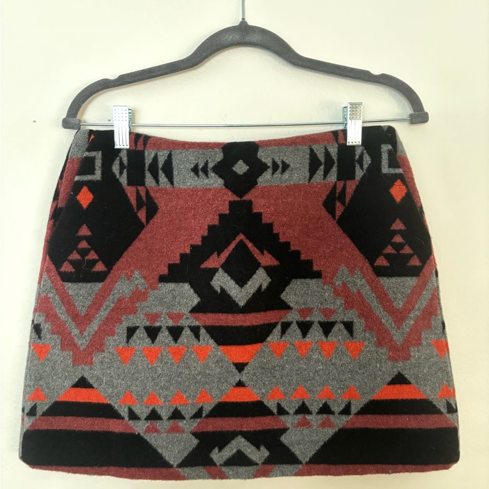 GAP Wool Blanket Skirt Southwestern Aztec Sz 4